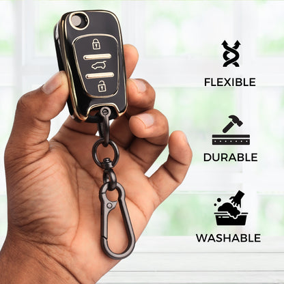 Hyundai Gold Line TPU key Cover with Keychain. (Type 1)