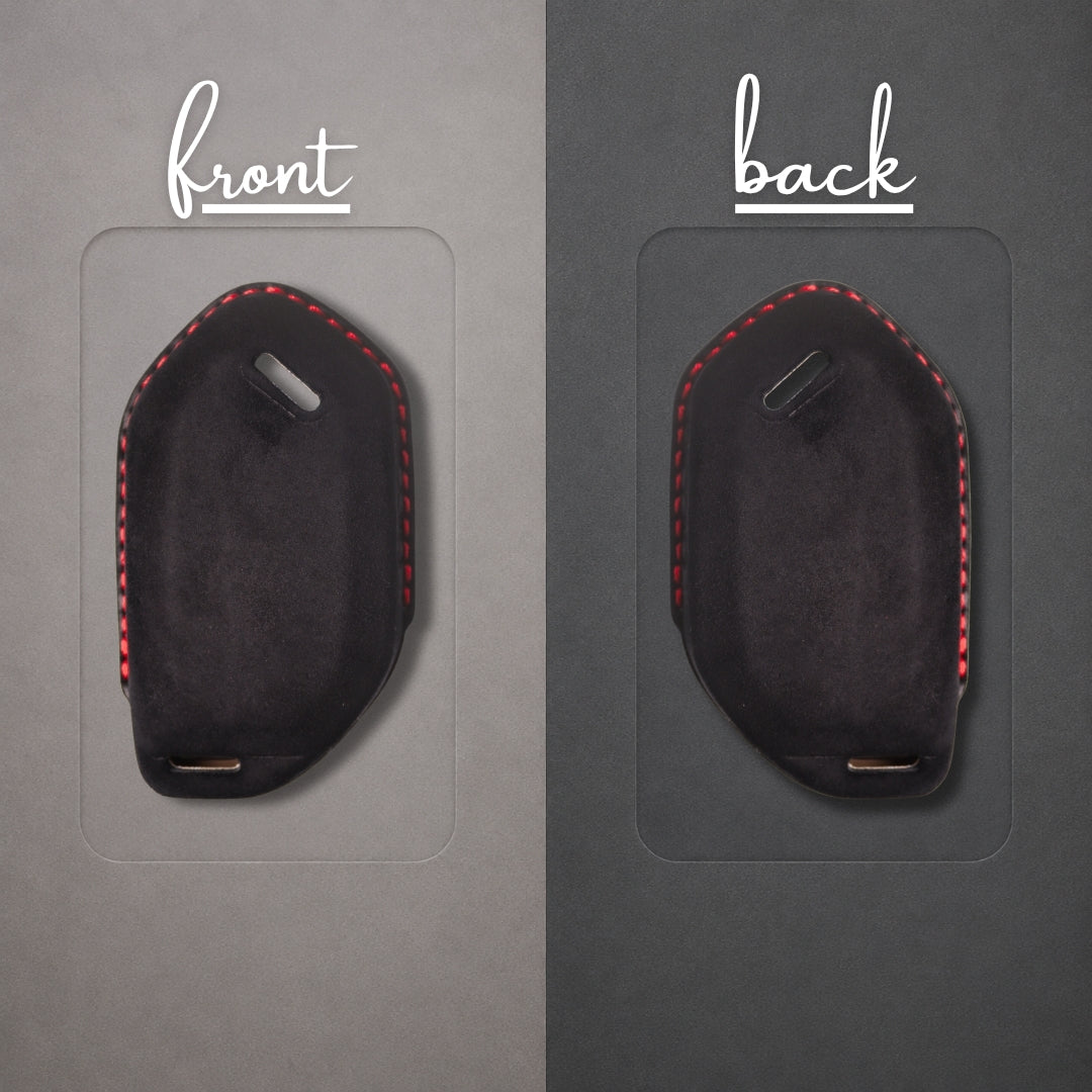 Kia Alcantara Crest Car Key Cover with Keychain (Type 10)