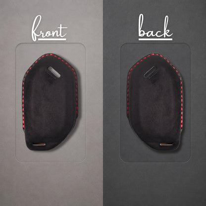 Kia Alcantara Crest Car Key Cover with Keychain (Type 10)