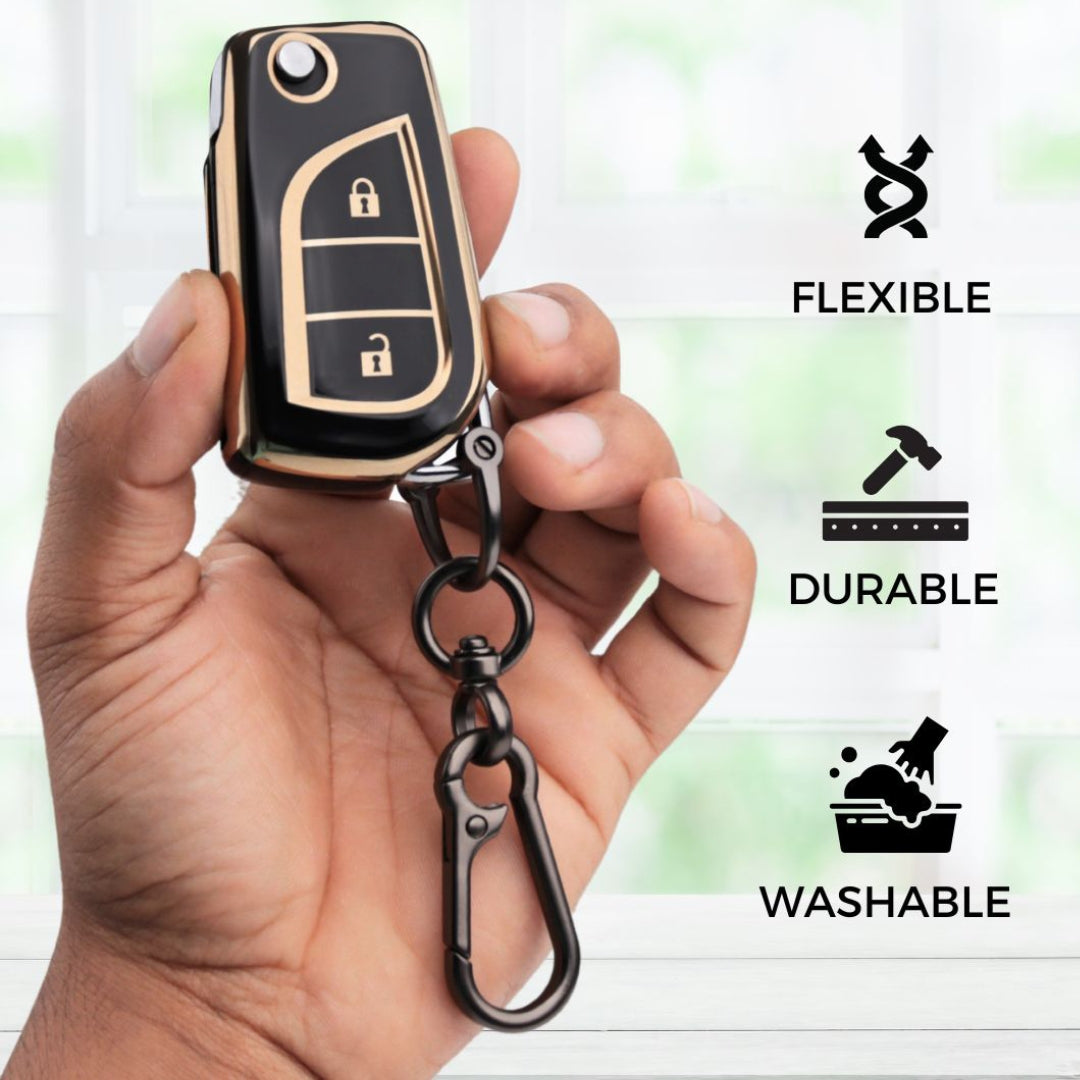 Toyota Gold Line TPU Key Cover with Keychain