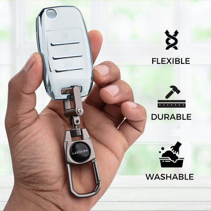 Kia Silver Line TPU Key Cover with Keychain