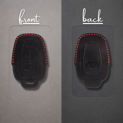 TATA Alcantara Crest Car Key Cover with Keychain (Type 10)