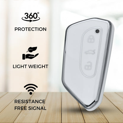 Skoda/Volkswagen Silver Line TPU Cover with Keychain