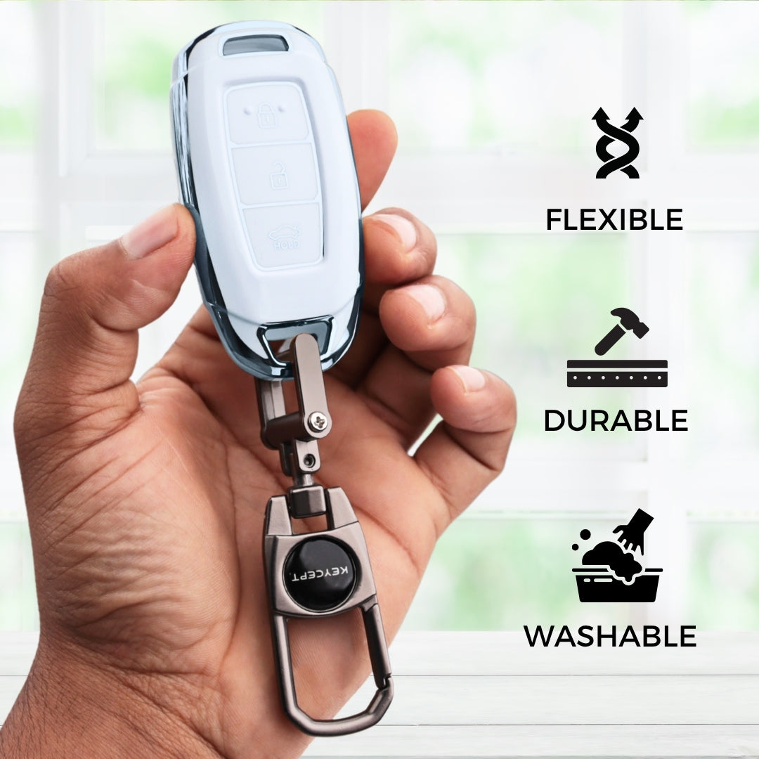 Hyundai Silver Line TPU Cover with Keychain