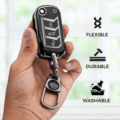 Mahindra Silver Line TPU Key Cover With Keychain