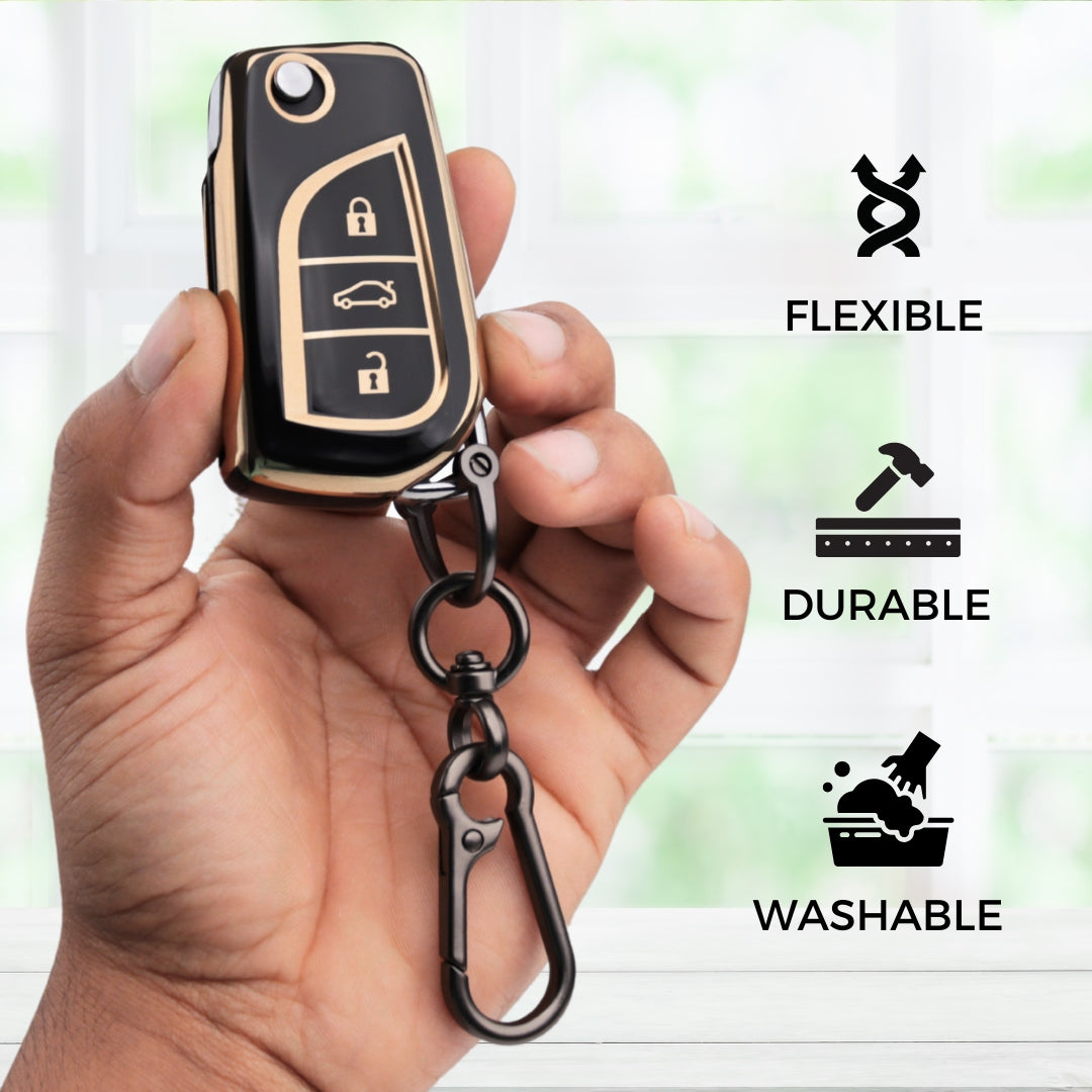 Toyota Gold Line TPU Key Cover with Keychain