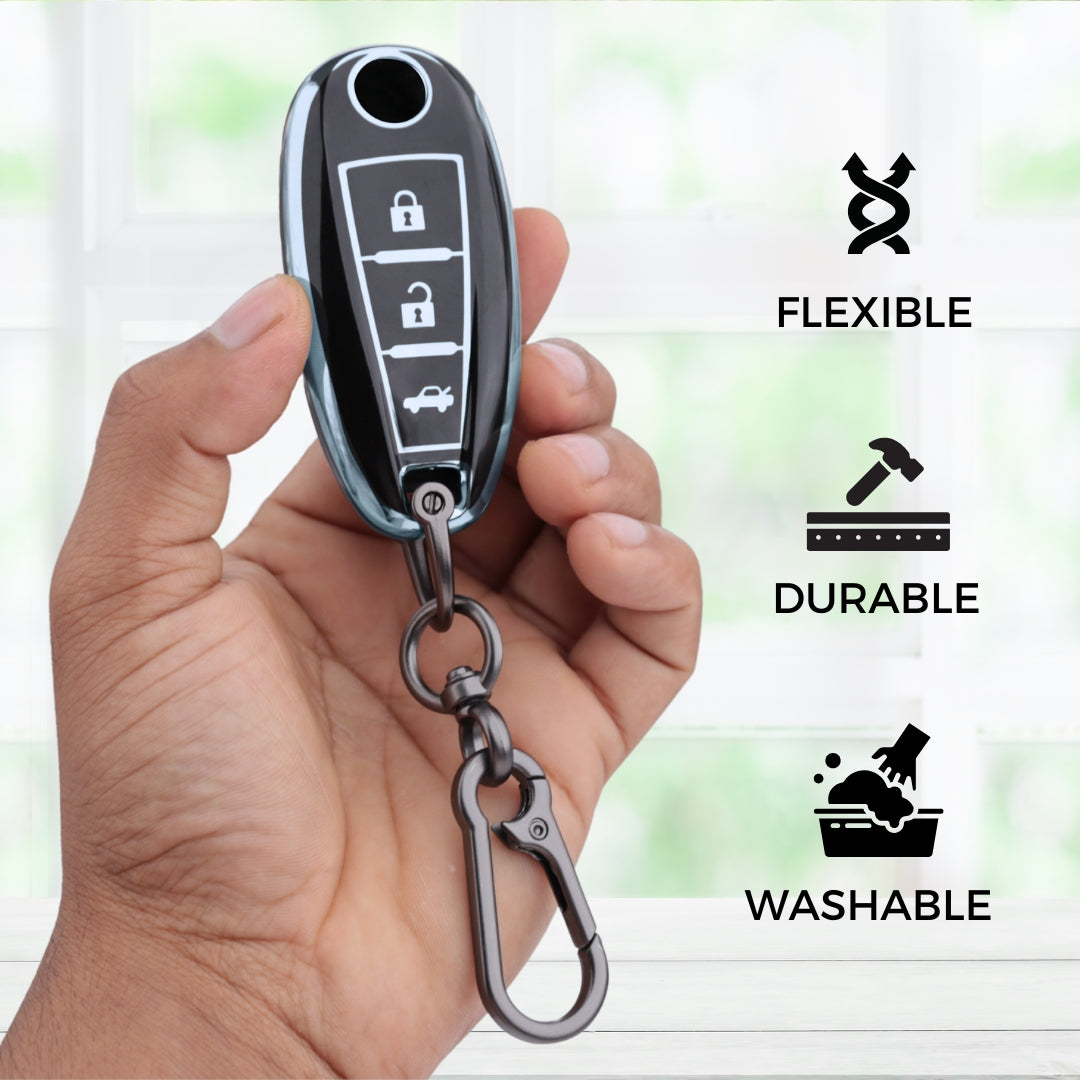 Suzuki Silver Line TPU Key Cover with Keychain