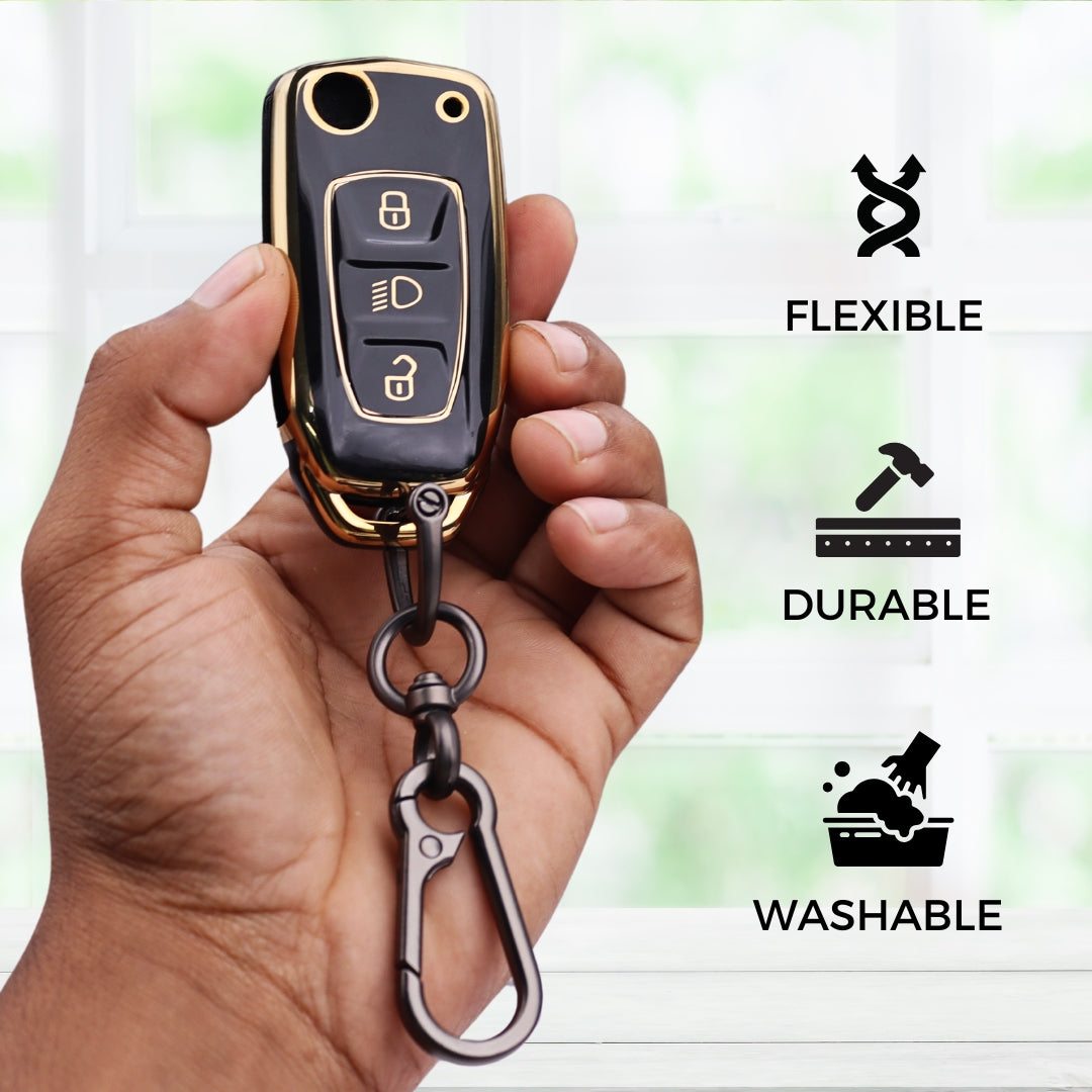 Tata Gold Line TPU Key Cover with Keychain