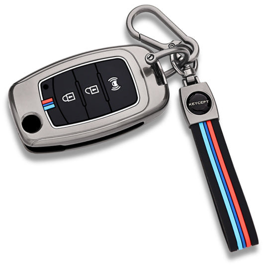 Mahindra Metal Alloy Key Cover with Keychain (Type M2)