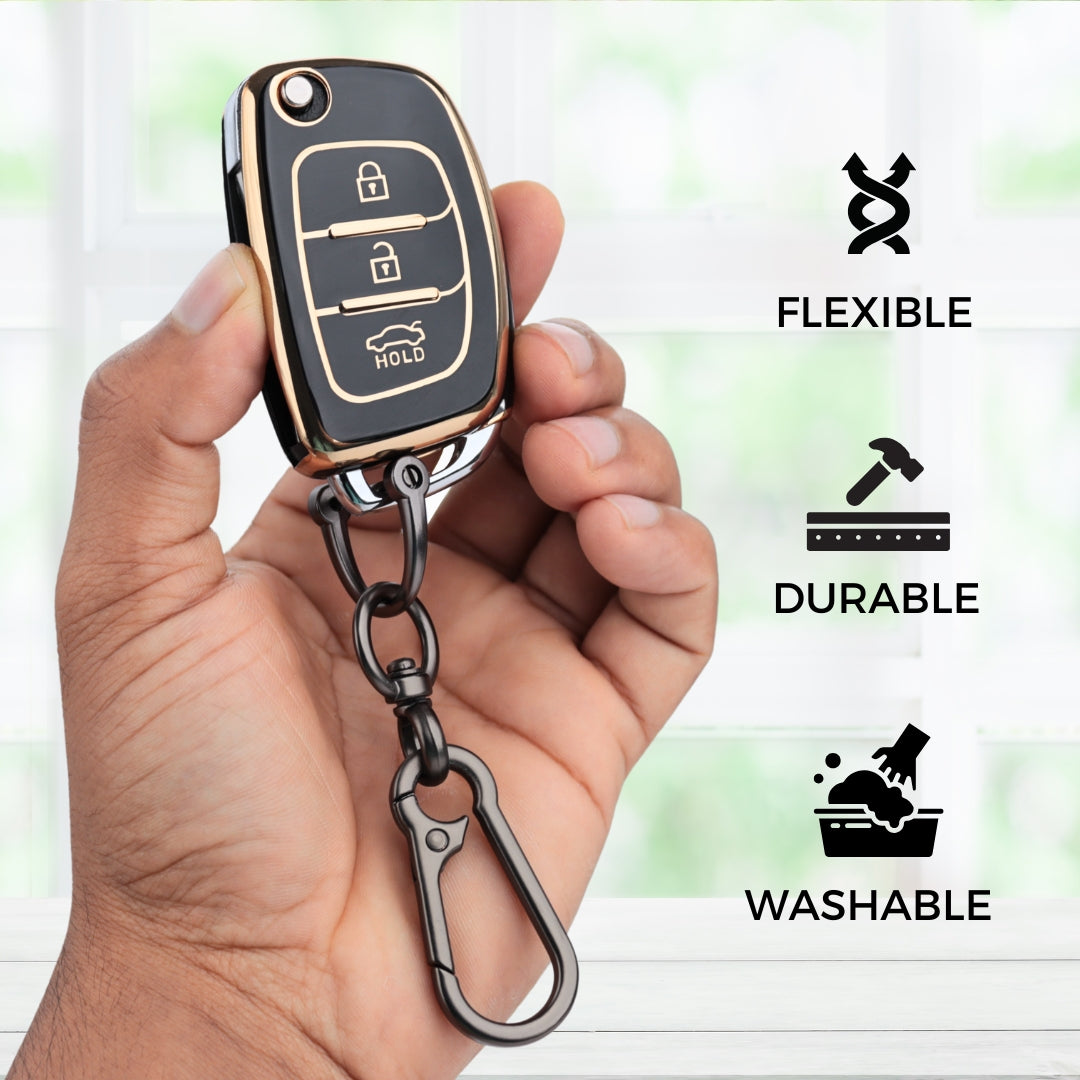 Hyundai Gold Line TPU Key Cover with Keychain
