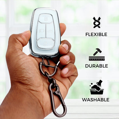 Tata Silver Line TPU Key Cover with Keychain