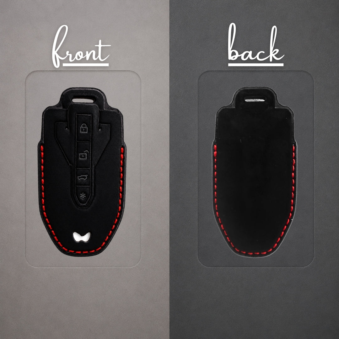 Mahindra Alcantara Crest Car Key Cover with Keychain (Type K10)