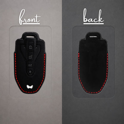Mahindra Alcantara Crest Car Key Cover with Keychain (Type K10)