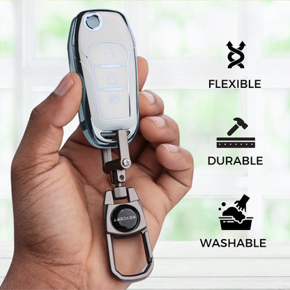 Ford Silver Line TPU Key Cover with Keychain
