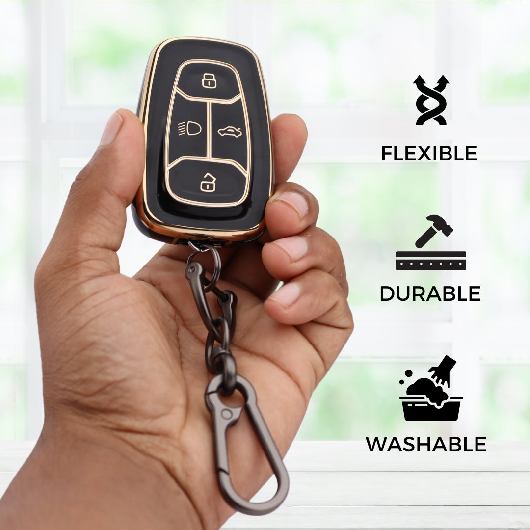 Tata Gold Line TPU Key Cover with Keychain