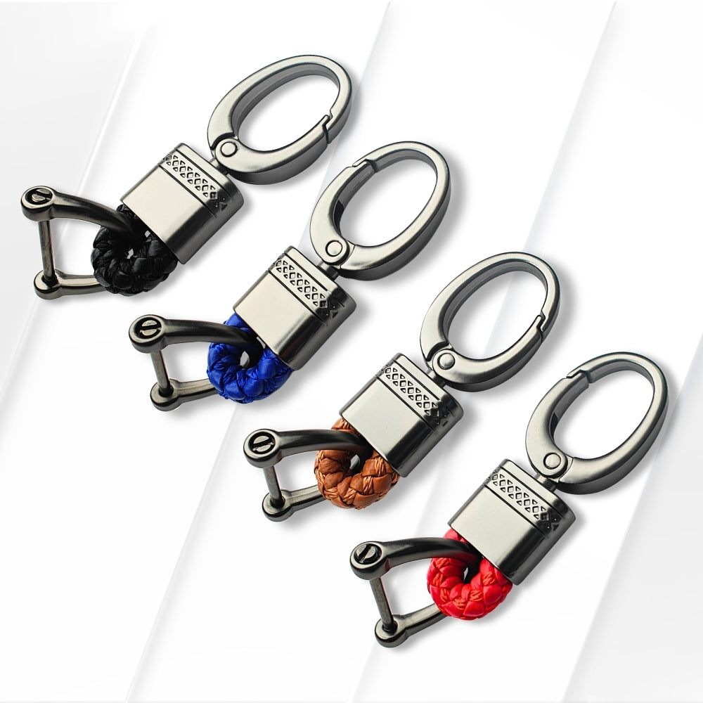 Premium Leather Woven Key Chain Stylish and Functional Key Holder. (Type 4)