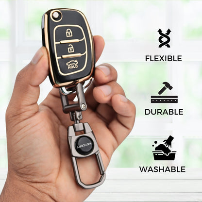 Hyundai Gold Line TPU Key Cover with Keychain