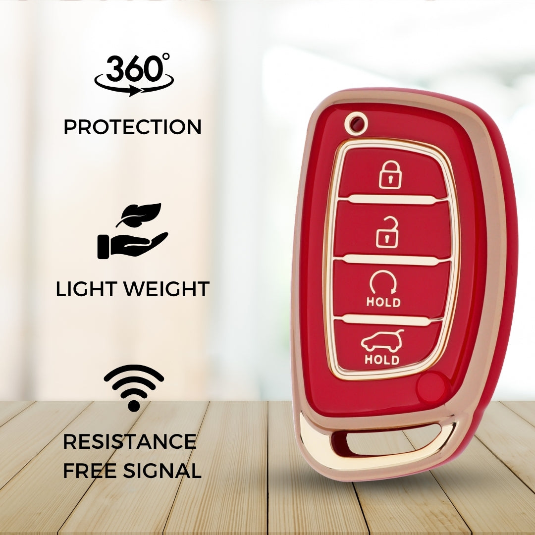 Hyundai Gold Line TPU Key Cover with Keychain