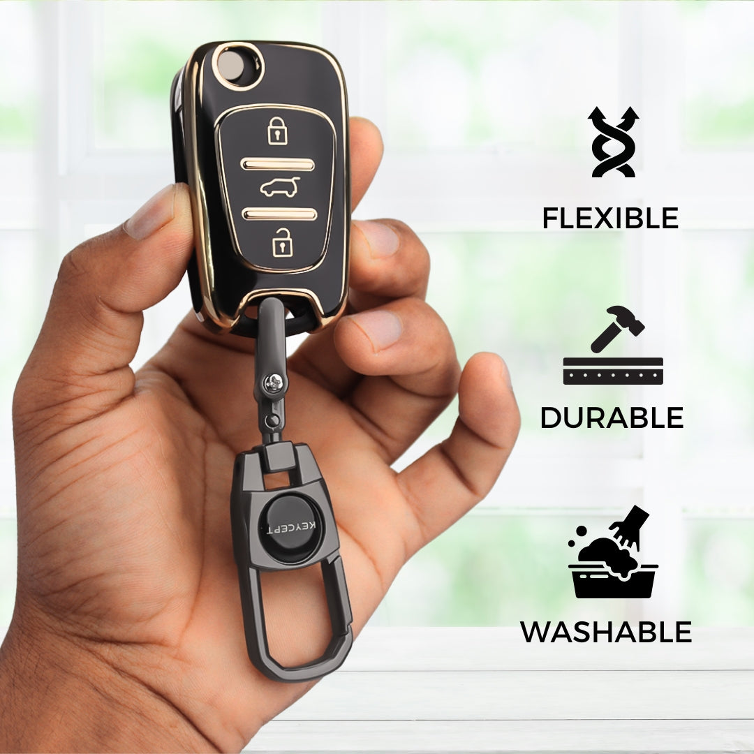 Hyundai Gold Line TPU key Cover with Keychain. (Type 2)