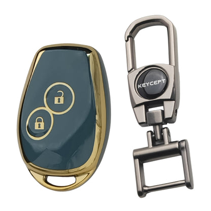 Nissan/Renault Gold Line TPU Key Cover with Keychain (Type 2)