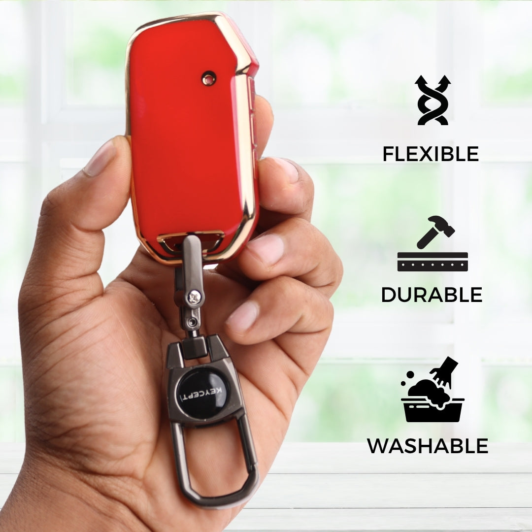 Kia Gold Line TPU Key Cover with Keychain (Type 2)