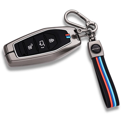 Mahindra Metal Alloy Key Cover with Keychain (Type M2)