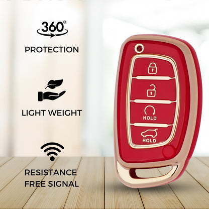 Hyundai Gold Line TPU  Key Cover with Keychain (Type 2)
