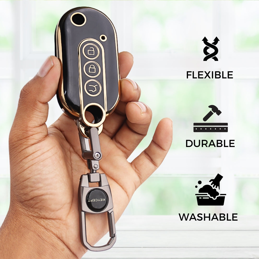 MG Gold Line TPU Car Key Cover with Keychain (Type 2)