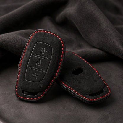 Hyundai Alcantara Crest Car Key Cover with Keychain (Type K10)