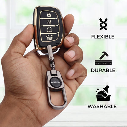 Hyundai Gold Line TPU  Key Cover with Keychain