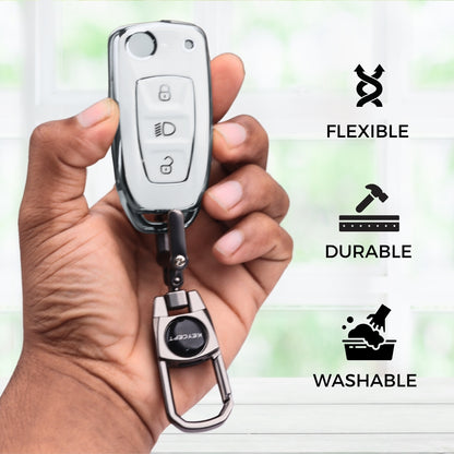 Tata Silver Line TPU Key Cover with Keychain