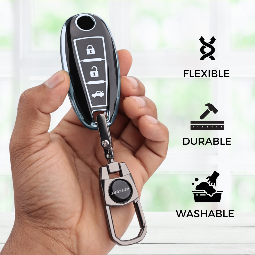 Suzuki Silver Line TPU Key Cover with Keychain