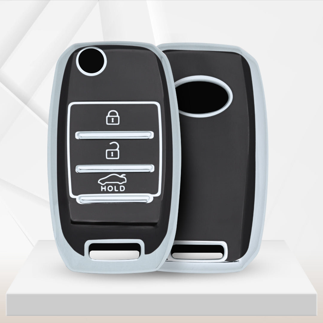 Kia Silver Line TPU Key Cover with Keychain