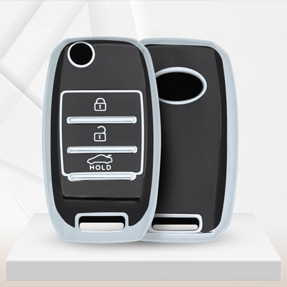 Kia Silver Line TPU Key Cover with Keychain