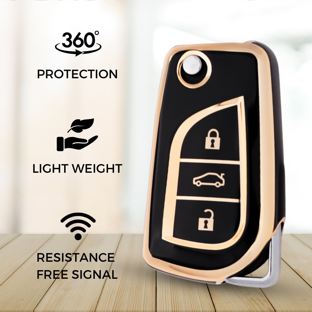 Toyota Gold Line TPU Key Cover with Keychain