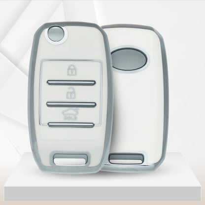 Kia Silver Line TPU Key Cover with Keychain