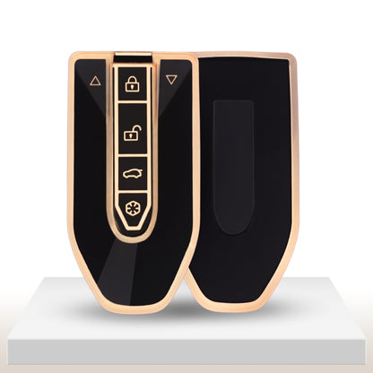 Mahindra Gold Line TPU Key Cover with Keychain.(Type 2)
