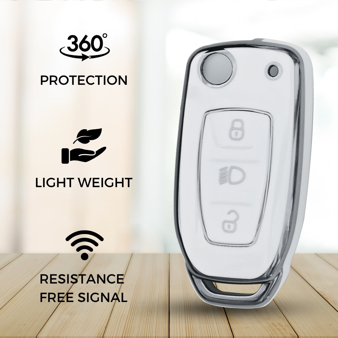 Tata Silver Line TPU Key Cover with Keychain