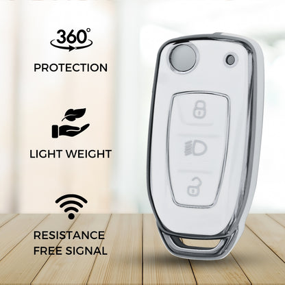 Tata Silver Line TPU Key Cover with Keychain