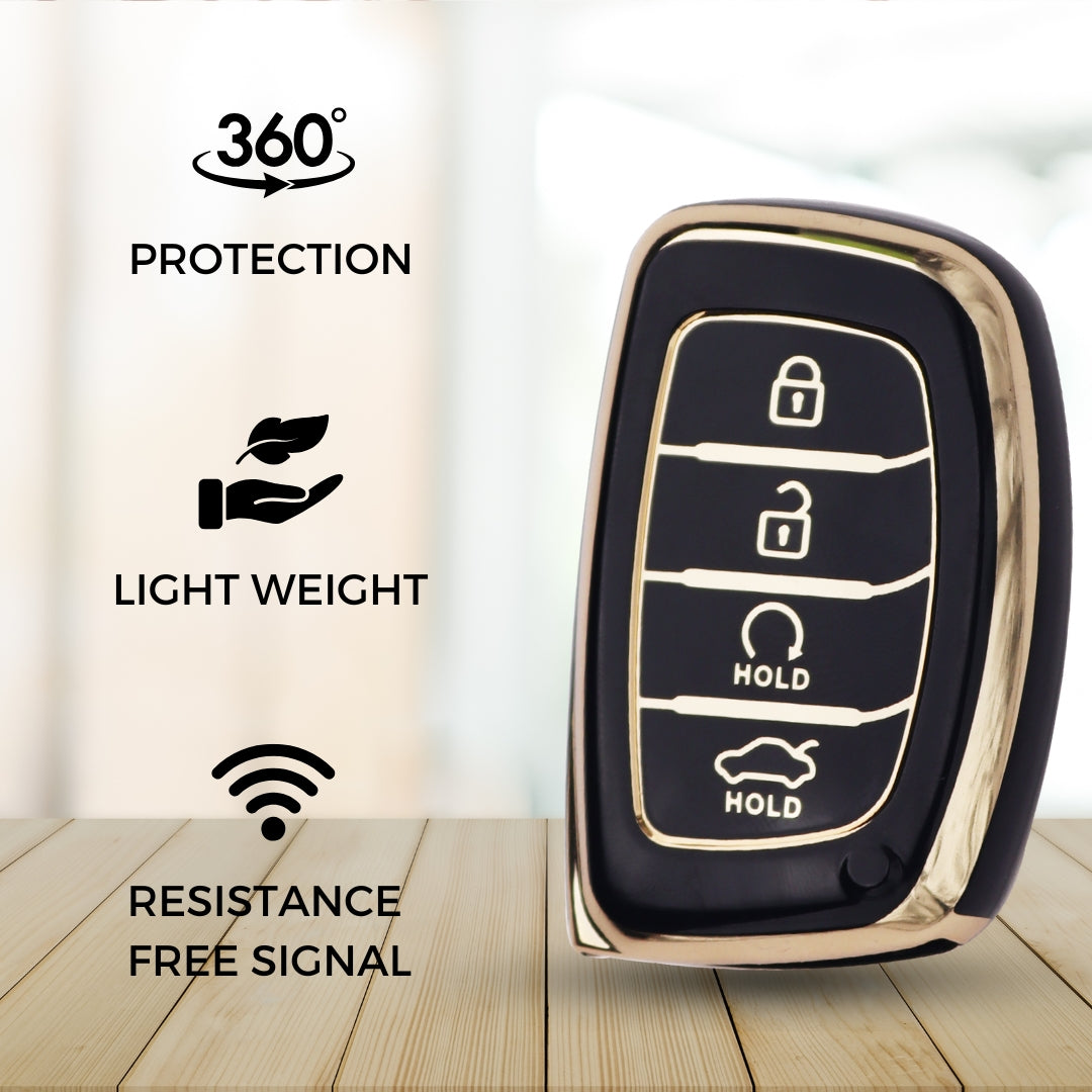 Hyundai Gold Line TPU Key Cover with Keychain