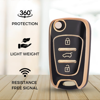 Hyundai Gold Line TPU key Cover with Keychain. (Type 2)
