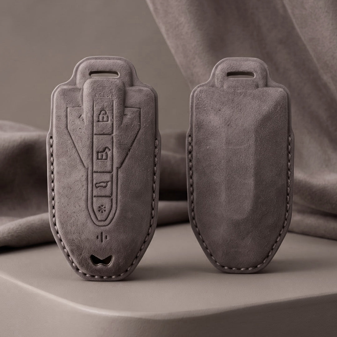 Mahindra Alcantara Crest Car Key Cover with Keychain (Type K10)