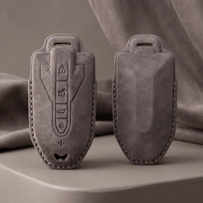 Mahindra Alcantara Crest Car Key Cover with Keychain (Type K10)