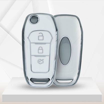 Ford Silver Line TPU Key Cover with Keychain