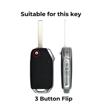 Kia Silver Line TPU Key Cover with Keychain