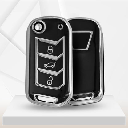 Mahindra Silver Line TPU Key Cover With Keychain