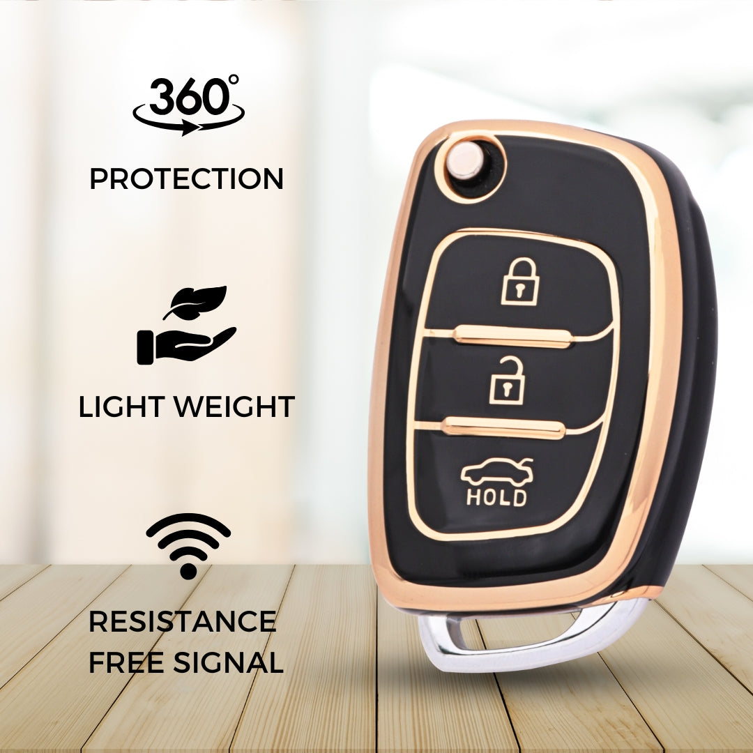 Hyundai Gold Line TPU Key Cover with Keychain