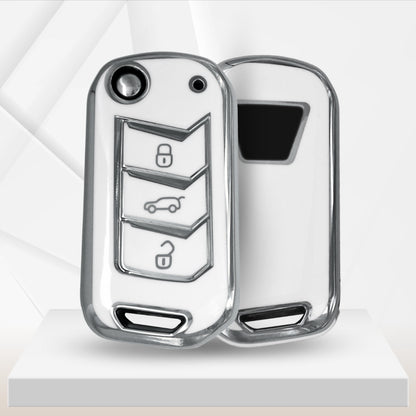 Mahindra Silver Line TPU Key Cover With Keychain