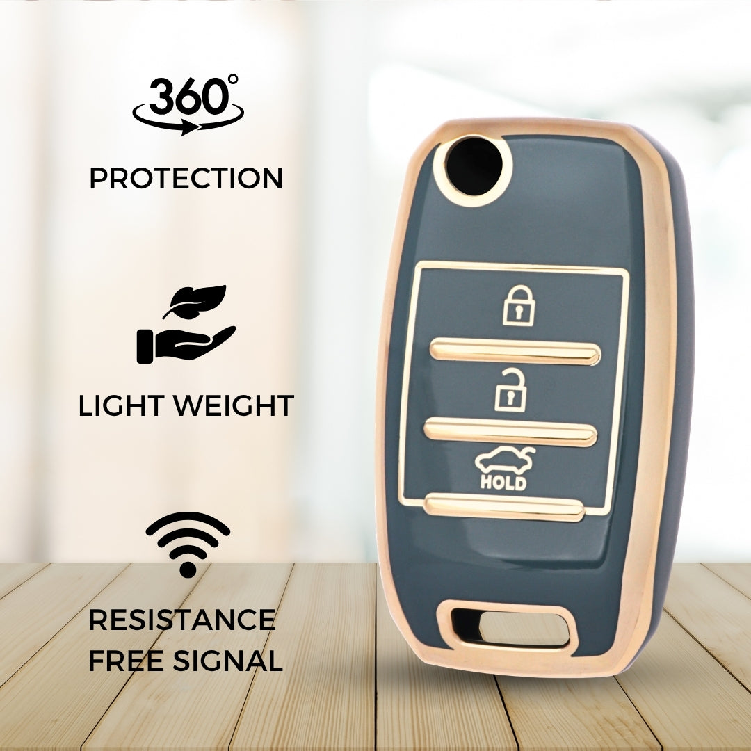 Kia Gold Line TPU Key Cover with Keychain (Type 2)