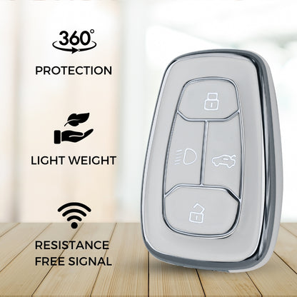 Tata Silver Line TPU Key Cover with Keychain